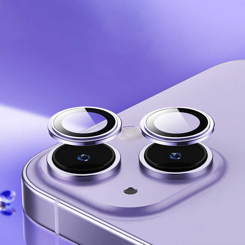iPhone 14 Wiwu Lens Guard Metal Kamera Lens Koruyucu Derin Mor