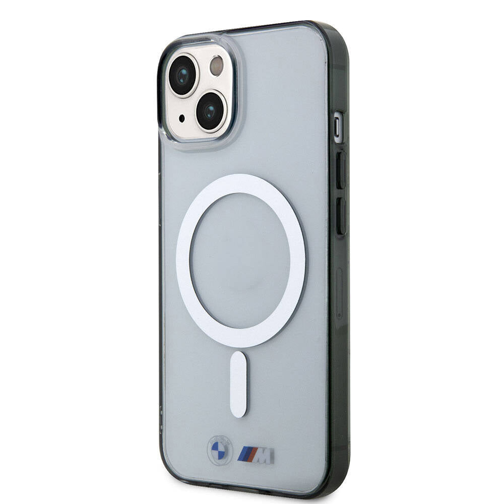iPhone 15 Kılıf BMW Magsafe Şarj Özellikli Transparan Silver Ring Orjinal Lisanslı Kılıf Renksiz