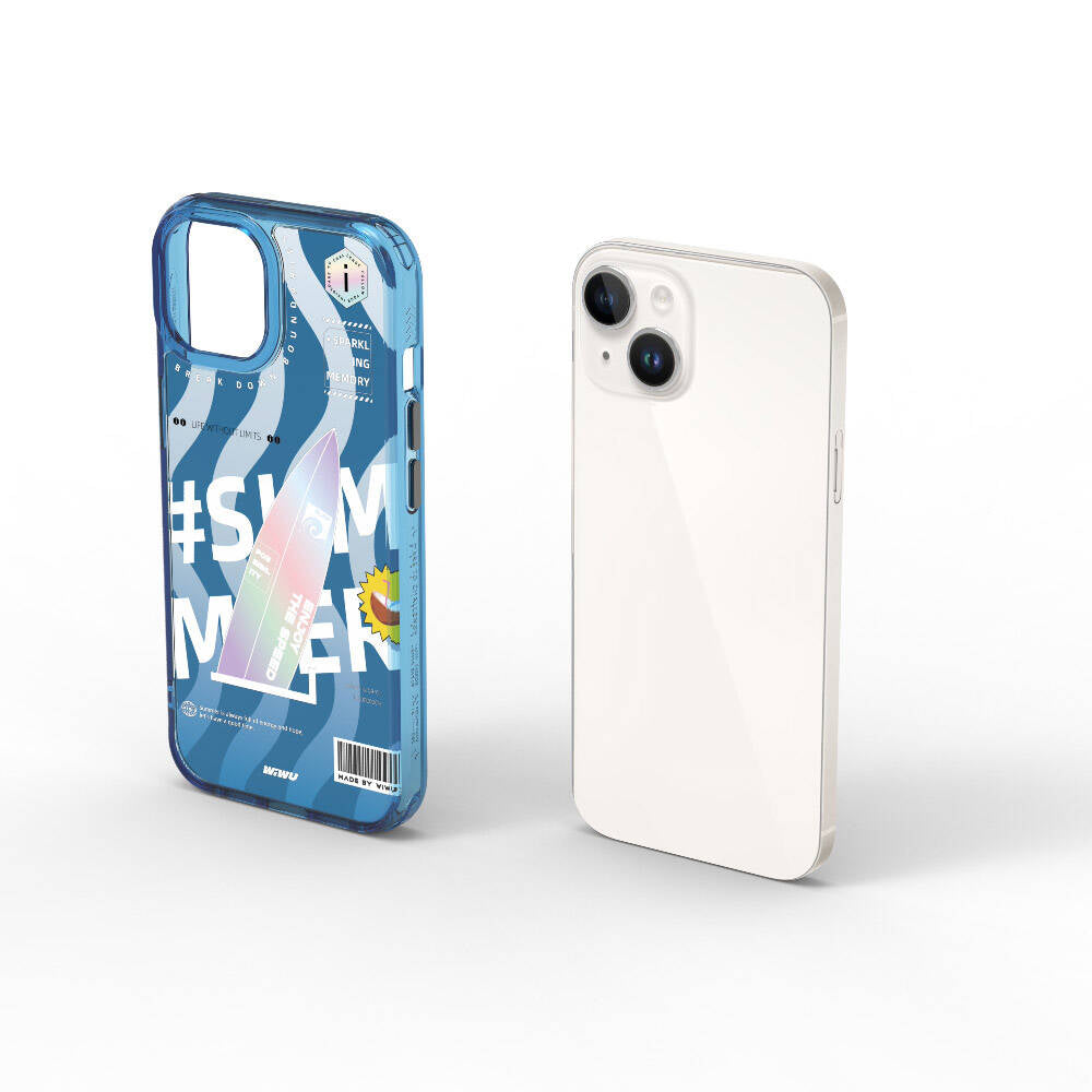 iPhone 15 Kılıf Çift Katman Desenli Wiwu Summer Serisi Kılıf Yeşil