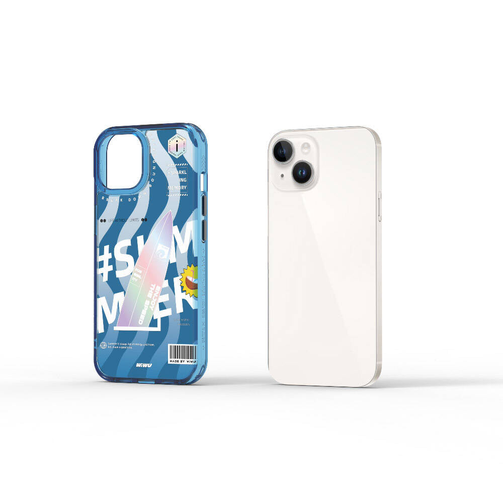 iPhone 15 Kılıf Çift Katman Desenli Wiwu Summer Serisi Kılıf Yeşil