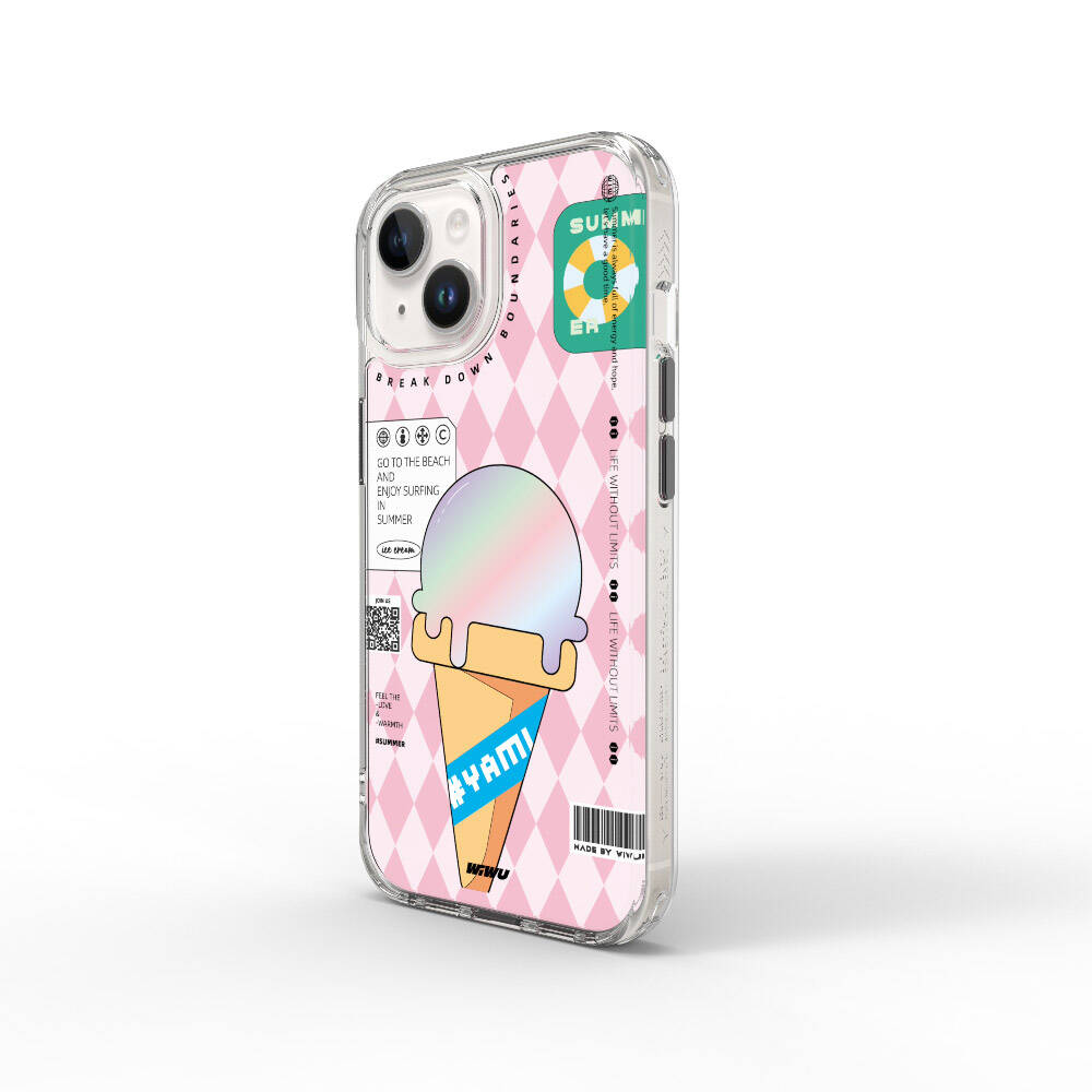 iPhone 15 Kılıf Çift Katman Desenli Wiwu Summer Serisi Kılıf Yeşil