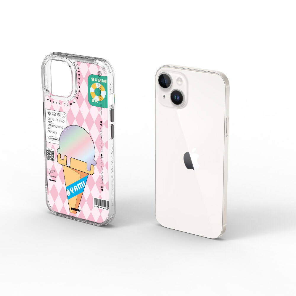 iPhone 15 Kılıf Çift Katman Desenli Wiwu Summer Serisi Kılıf Yeşil