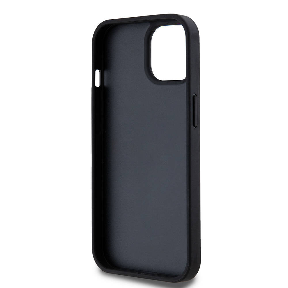 iPhone 15 Kılıf DKNY Orjinal Lisanslı 3D Yazılı Repeat Texture Pattern Kılıf Siyah