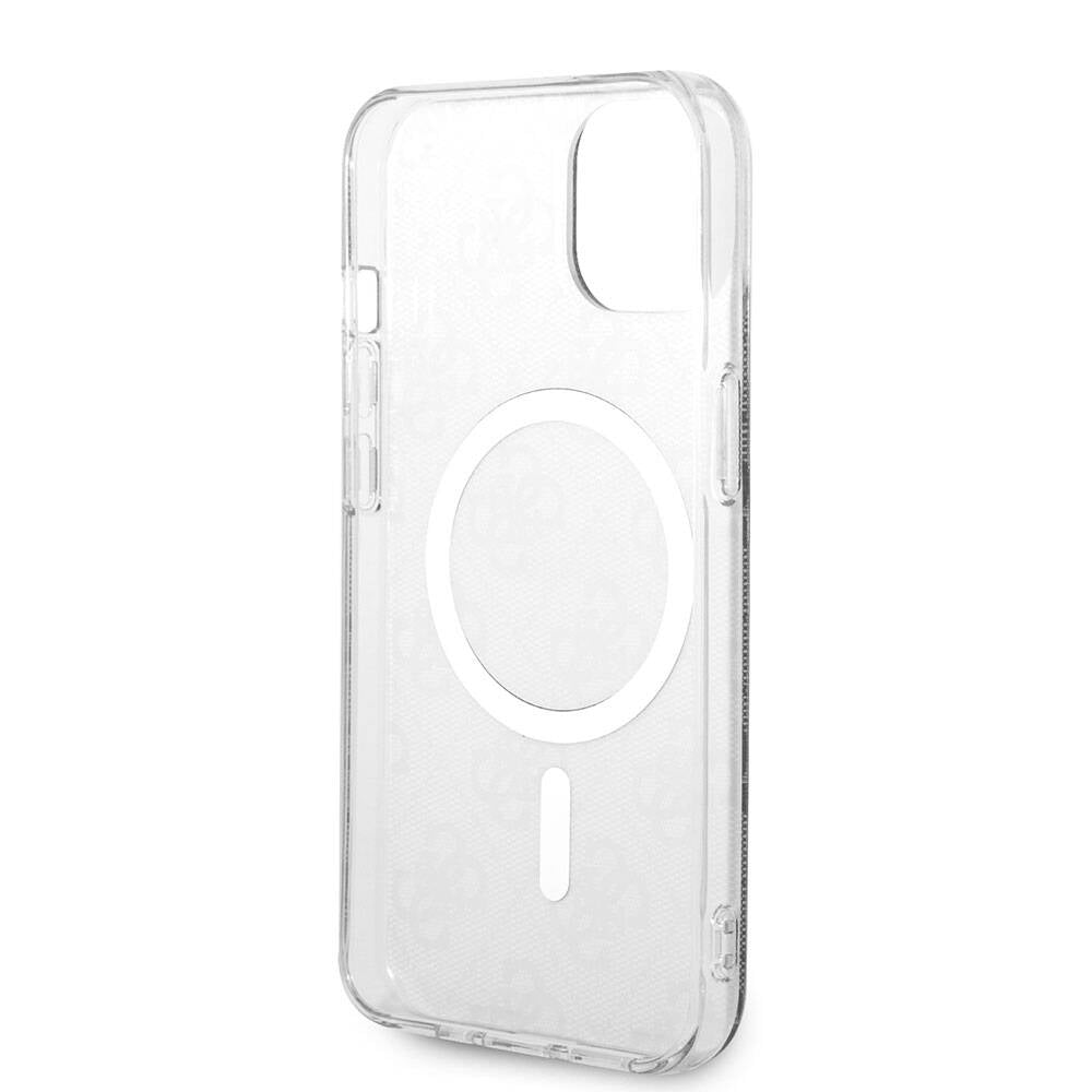 Apple iPhone 15 Kılıf Guess Orjinal Lisanslı Magsafe Şarj Özellikli Yazı Logolu 4G Desenli Kapak Siyah