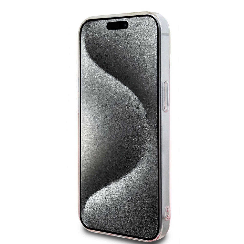 iPhone 15 Kılıf Hello Kitty Orjinal Lisanslı Yazı ve İkonik Logolu Kitty Head Kılıf Pembe