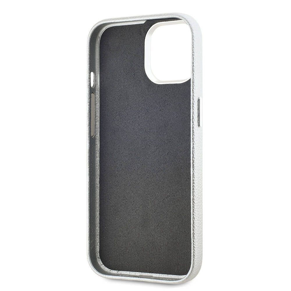 iPhone 15 Kılıf Karl Lagerfeld Orjinal Lisanslı KL Yazılı Hotel Kılıf Gri