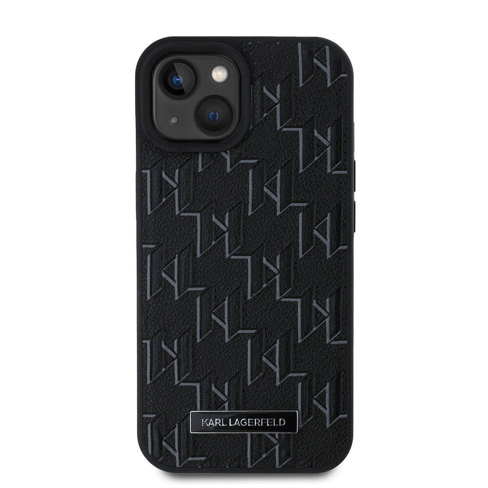 iPhone 15 Kılıf Karl Lagerfeld Orjinal Lisanslı Magsafe Şarj Özellikli KL Yazılı Hot Stamp Kılıf Krem