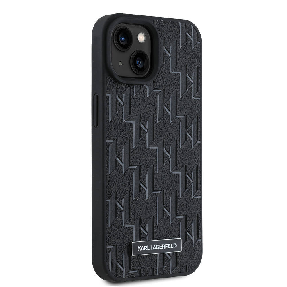 iPhone 15 Kılıf Karl Lagerfeld Orjinal Lisanslı Magsafe Şarj Özellikli KL Yazılı Hot Stamp Kılıf Krem