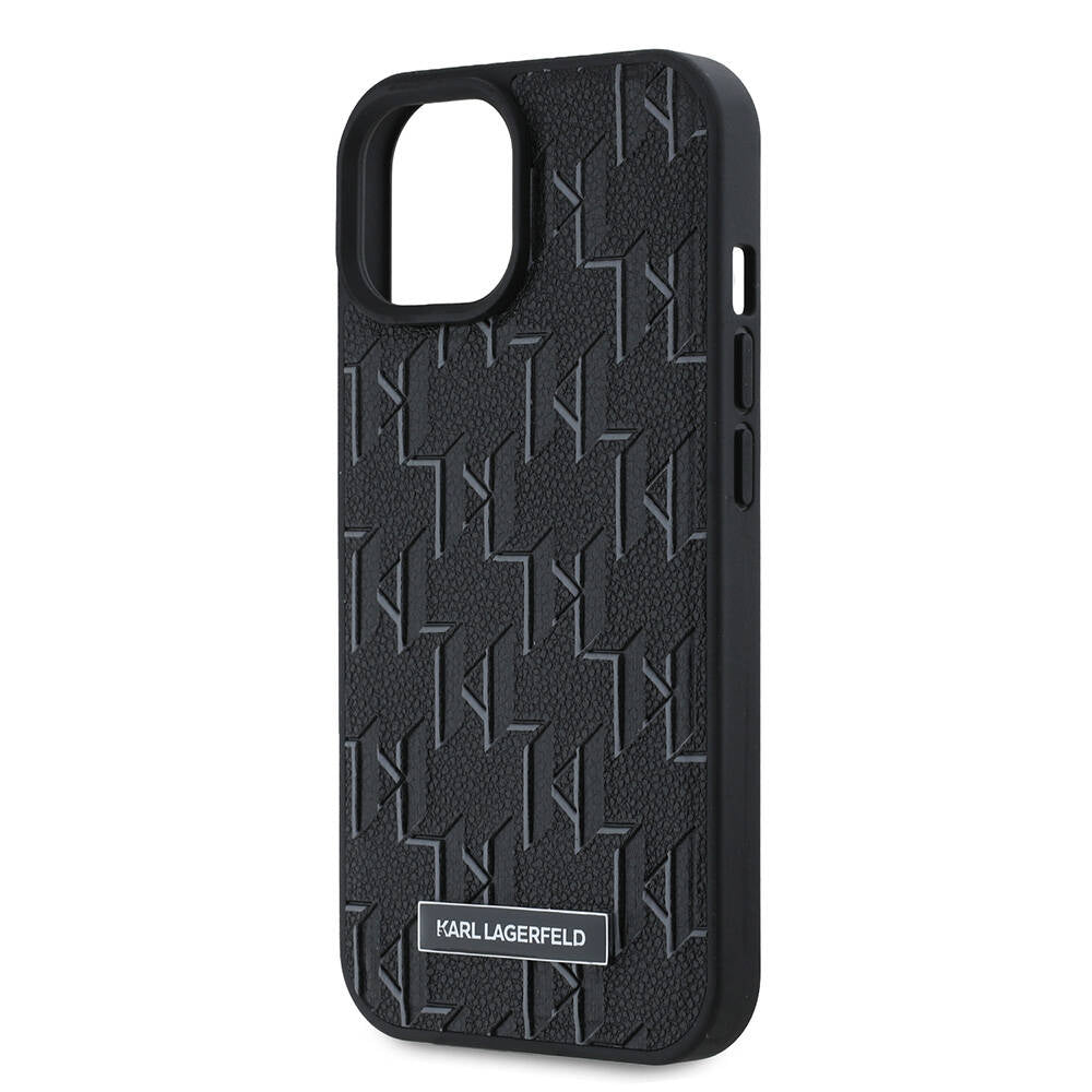 iPhone 15 Kılıf Karl Lagerfeld Orjinal Lisanslı Magsafe Şarj Özellikli KL Yazılı Hot Stamp Kılıf Krem