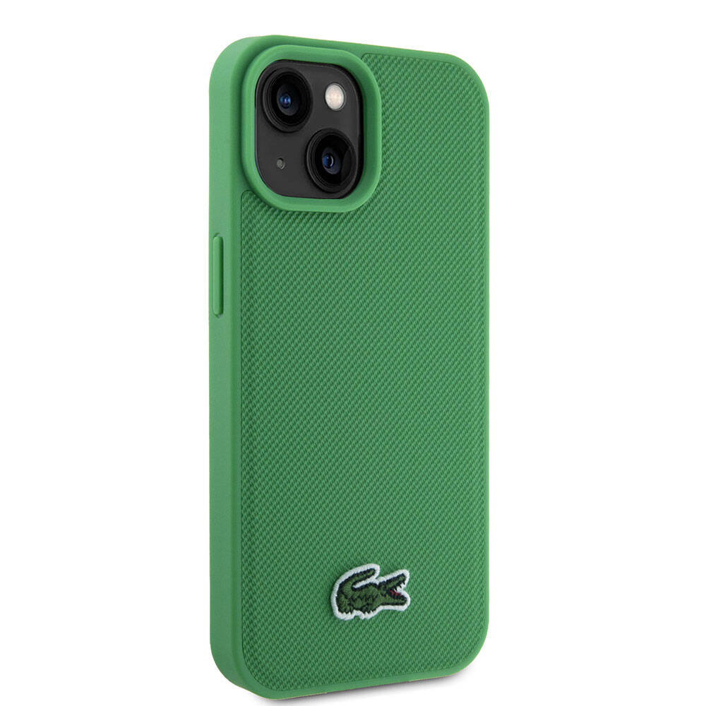 iPhone 15 Kılıf Lacoste Orjinal Lisanslı PU Pike Desenli Arka Yüzey İkonik Timsah Dokuma Logolu Kılıf Lacivert