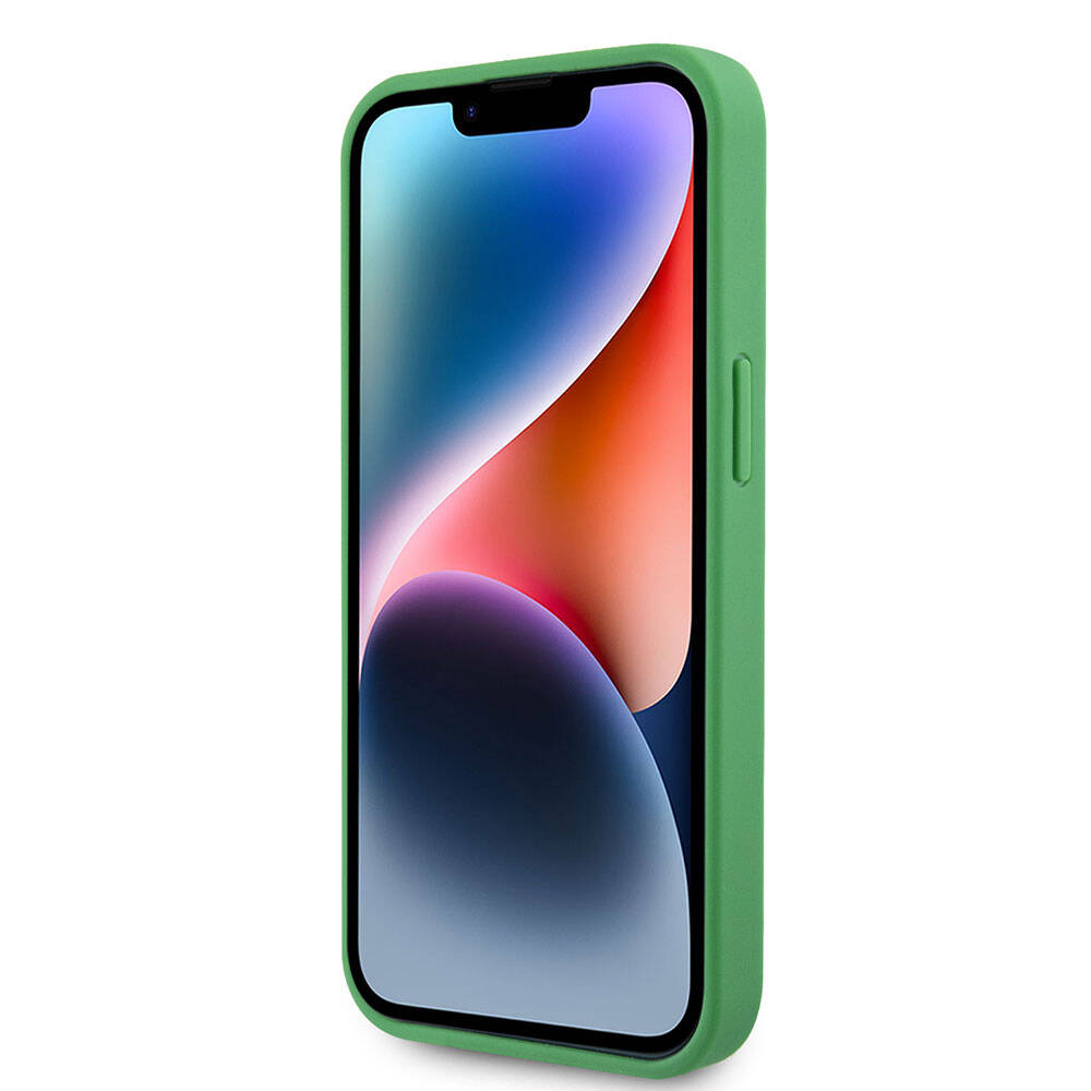 iPhone 15 Kılıf Lacoste Orjinal Lisanslı PU Pike Desenli Arka Yüzey İkonik Timsah Dokuma Logolu Kılıf Kırmızı