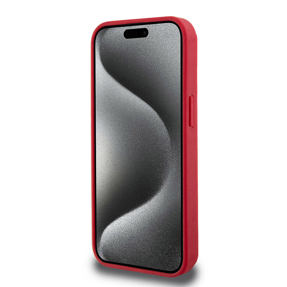 iPhone 15 Kılıf Lacoste Orjinal Lisanslı PU Pike Desenli Arka Yüzey İkonik Timsah Dokuma Logolu Kılıf Lacivert