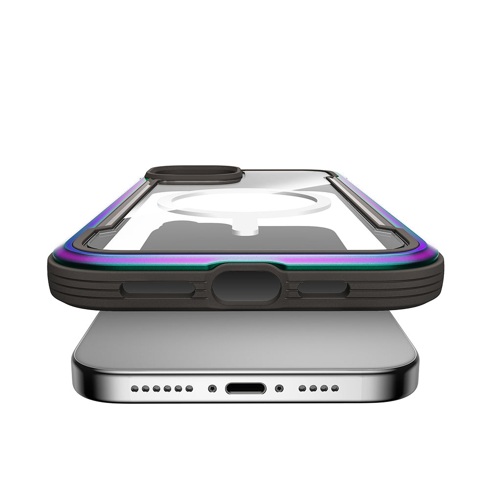 iPhone 15 Kılıf Magsafe Şarj Özellikli Airbagli Raptic Shield Serisi Şeffaf Arka Yüzey Kılıf Kırmızı