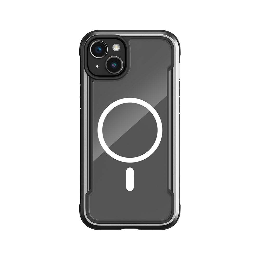 iPhone 15 Kılıf Magsafe Şarj Özellikli Airbagli Raptic Shield Serisi Şeffaf Arka Yüzey Kılıf Siyah