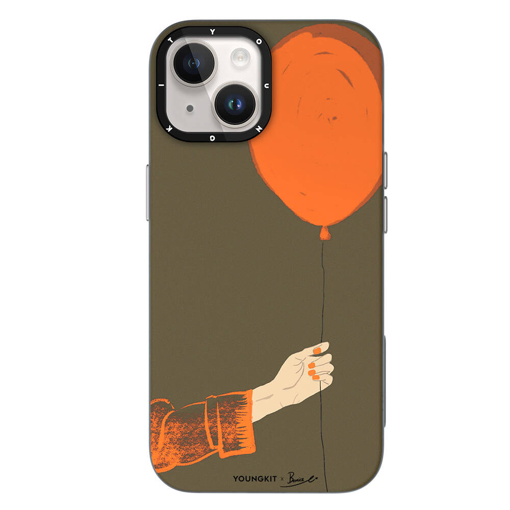 iPhone 15 Kılıf Magsafe Şarj Özellikli Youngkit Orange Serisi Flying Balloon Kılıf Turuncu