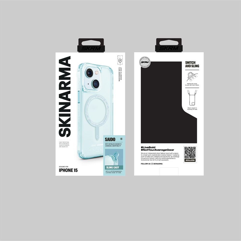 iPhone 15 Kılıf SkinArma Şeffaf Airbag Tasarımlı Magsafe Şarj Özellikli Saido Kılıf Pembe Açık