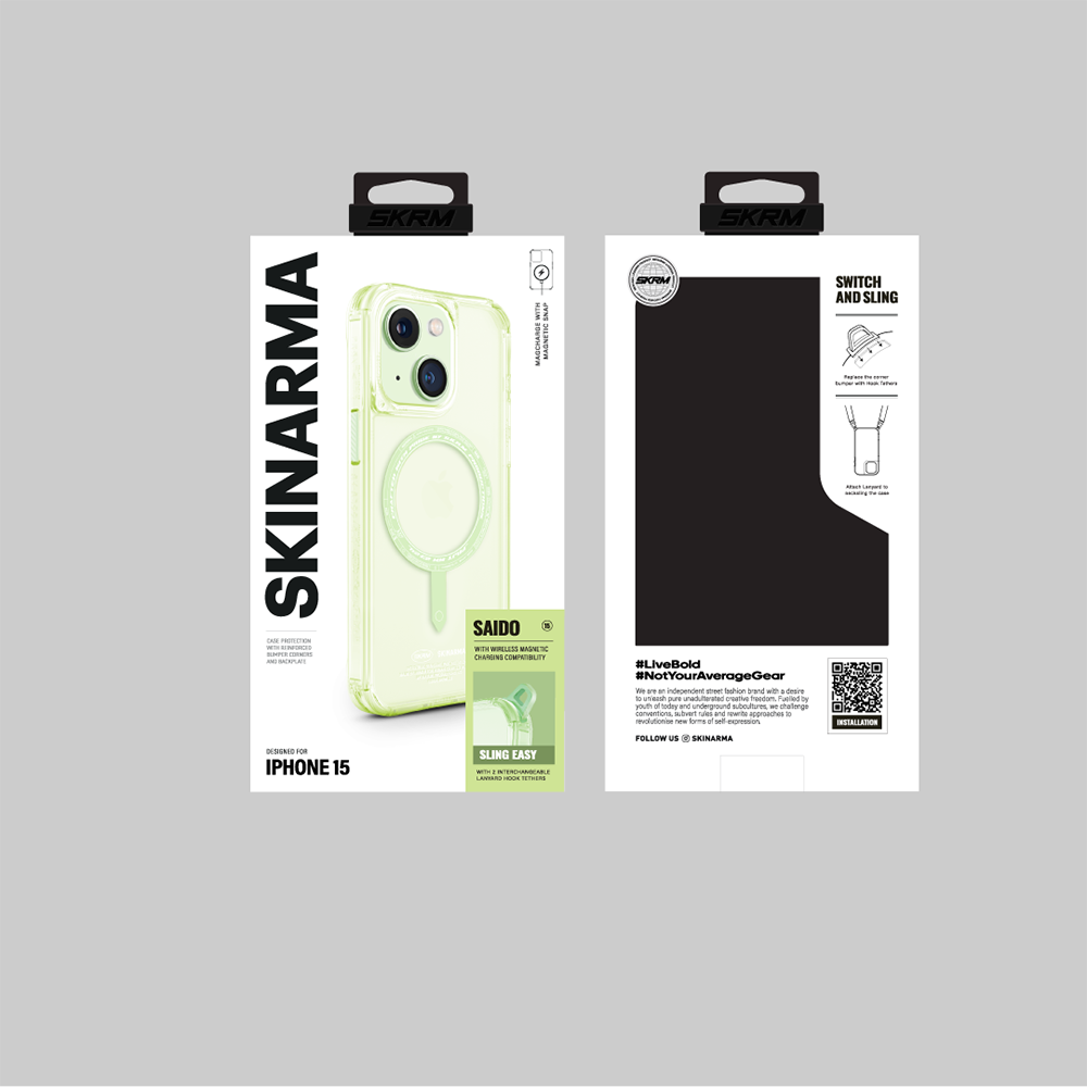 iPhone 15 Kılıf SkinArma Şeffaf Airbag Tasarımlı Magsafe Şarj Özellikli Saido Kılıf Pembe Açık