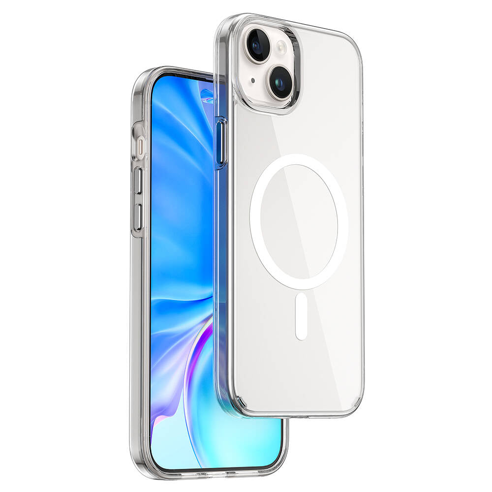iPhone 15 Kılıf Wiwu BC-022 Magsafe Şarj Özellikli Şeffaf Transparan Kılıf Renksiz