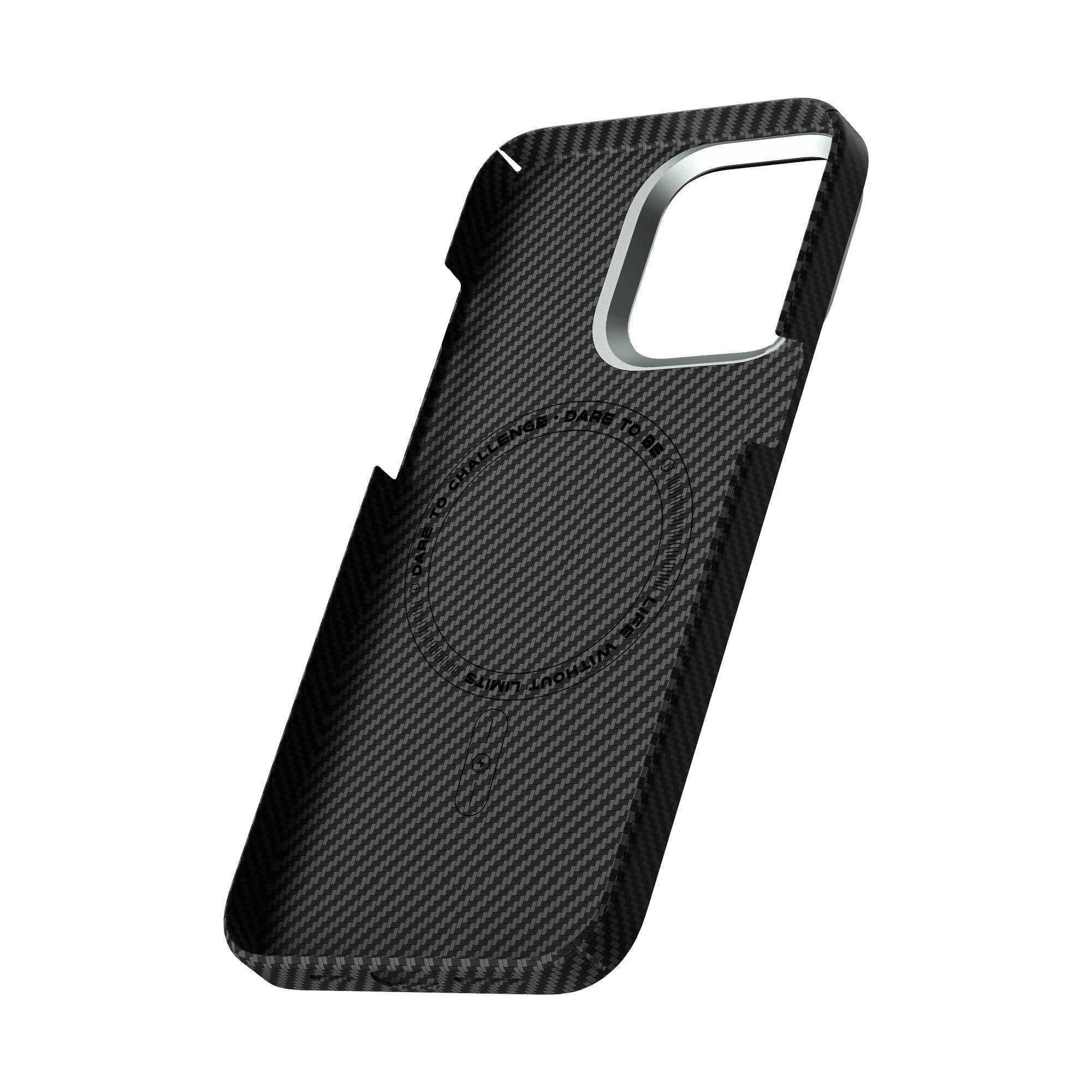iPhone 15 Kılıf Wiwu KJZ-017 Karbon Fiber 600D Explore Kevlar Kılıf Siyah