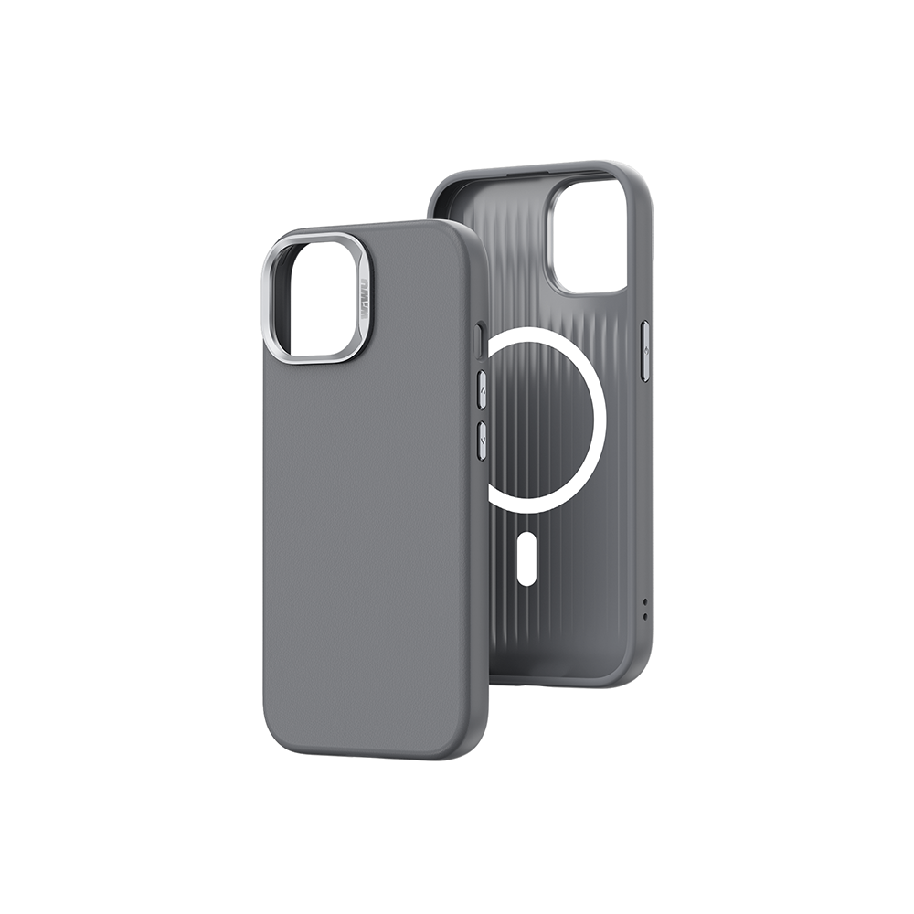 iPhone 15 Kılıf Wiwu SP-019 Magsafe Şarj Özellikli Vegan Leather Deri Kılıf Yeşil
