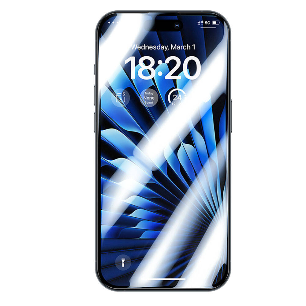 iPhone 15 Plus Benks Glass Warrior Safir Coating Ekran Koruyucu + Kolay Uygulama Aparatlı Siyah