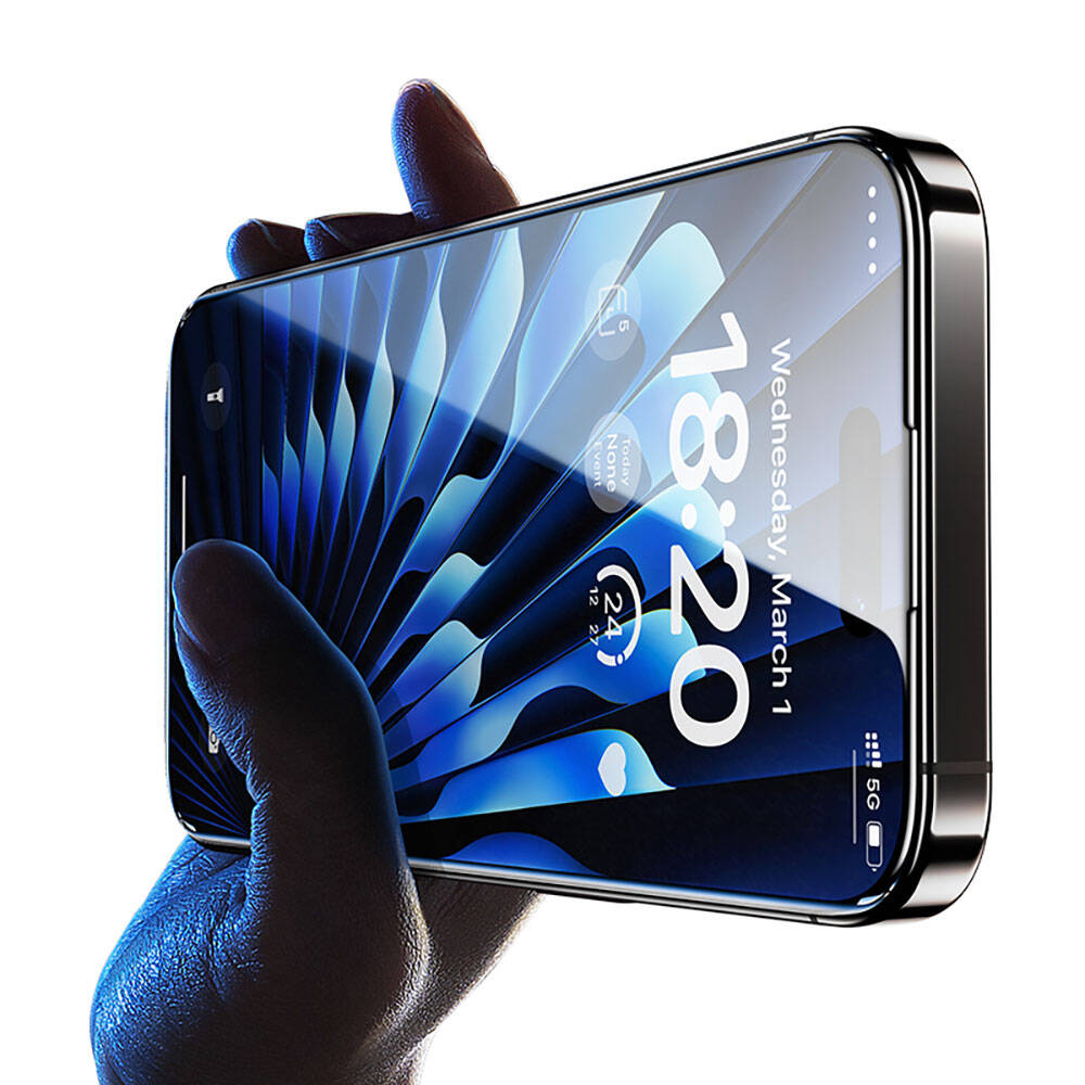 iPhone 15 Plus Benks Glass Warrior Safir Coating Ekran Koruyucu + Kolay Uygulama Aparatlı Siyah