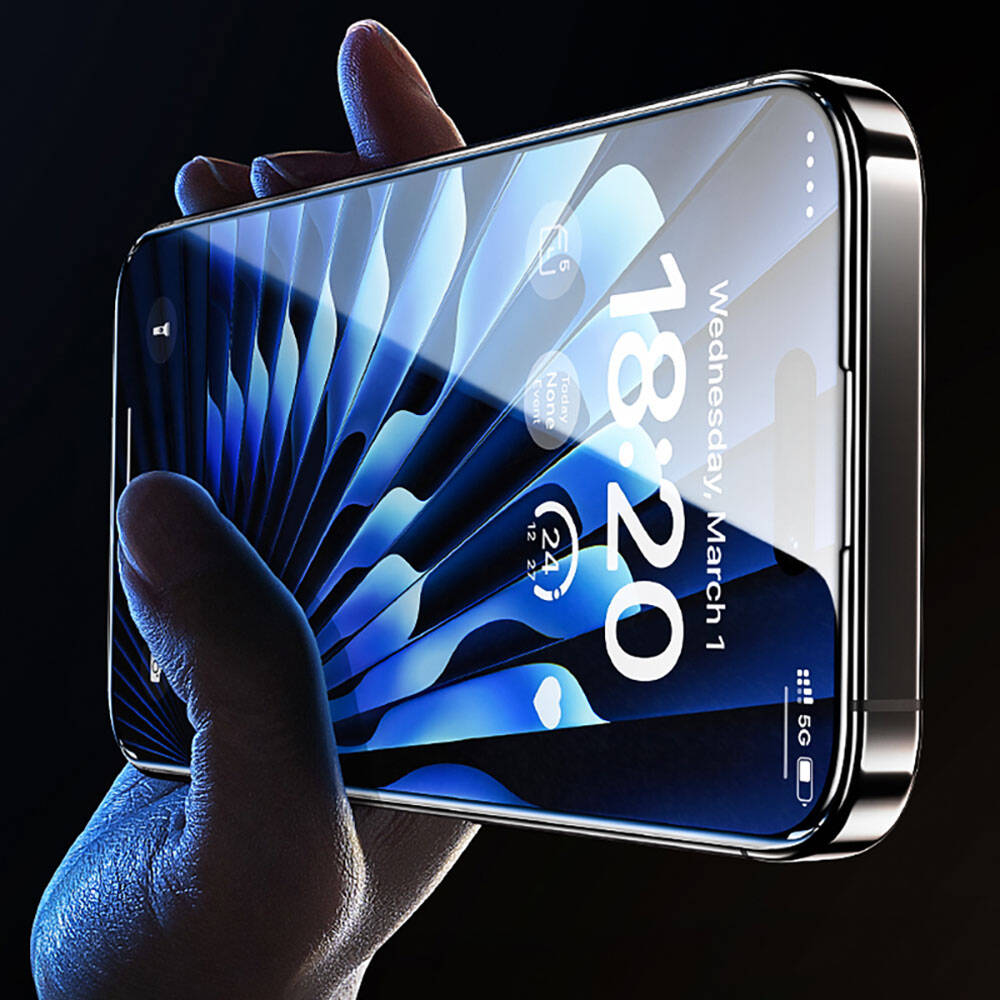 iPhone 15 Plus Benks Glass Warrior Safir Coating Ekran Koruyucu + Kolay Uygulama Aparatlı Siyah