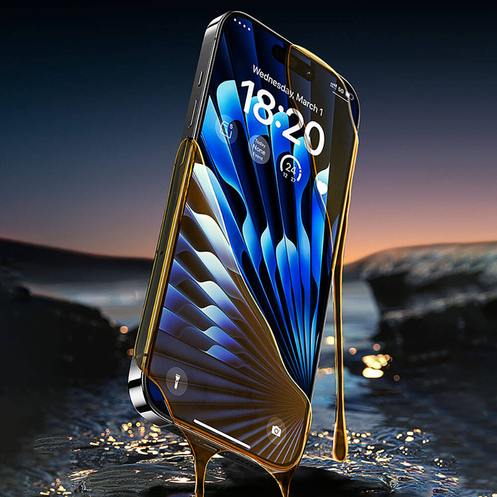 iPhone 15 Plus Benks Glass Warrior Safir Coating Ekran Koruyucu + Kolay Uygulama Aparatlı Siyah