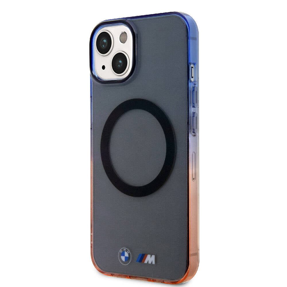 iPhone 15 Plus Kılıf BMW Magsafe Şarj Özellikli Transparan Renkli Çerçeveli Orjinal Lisanslı Kılıf Gri