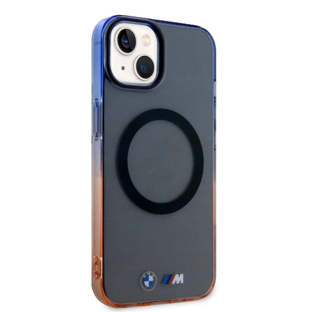 iPhone 15 Plus Kılıf BMW Magsafe Şarj Özellikli Transparan Renkli Çerçeveli Orjinal Lisanslı Kılıf Gri