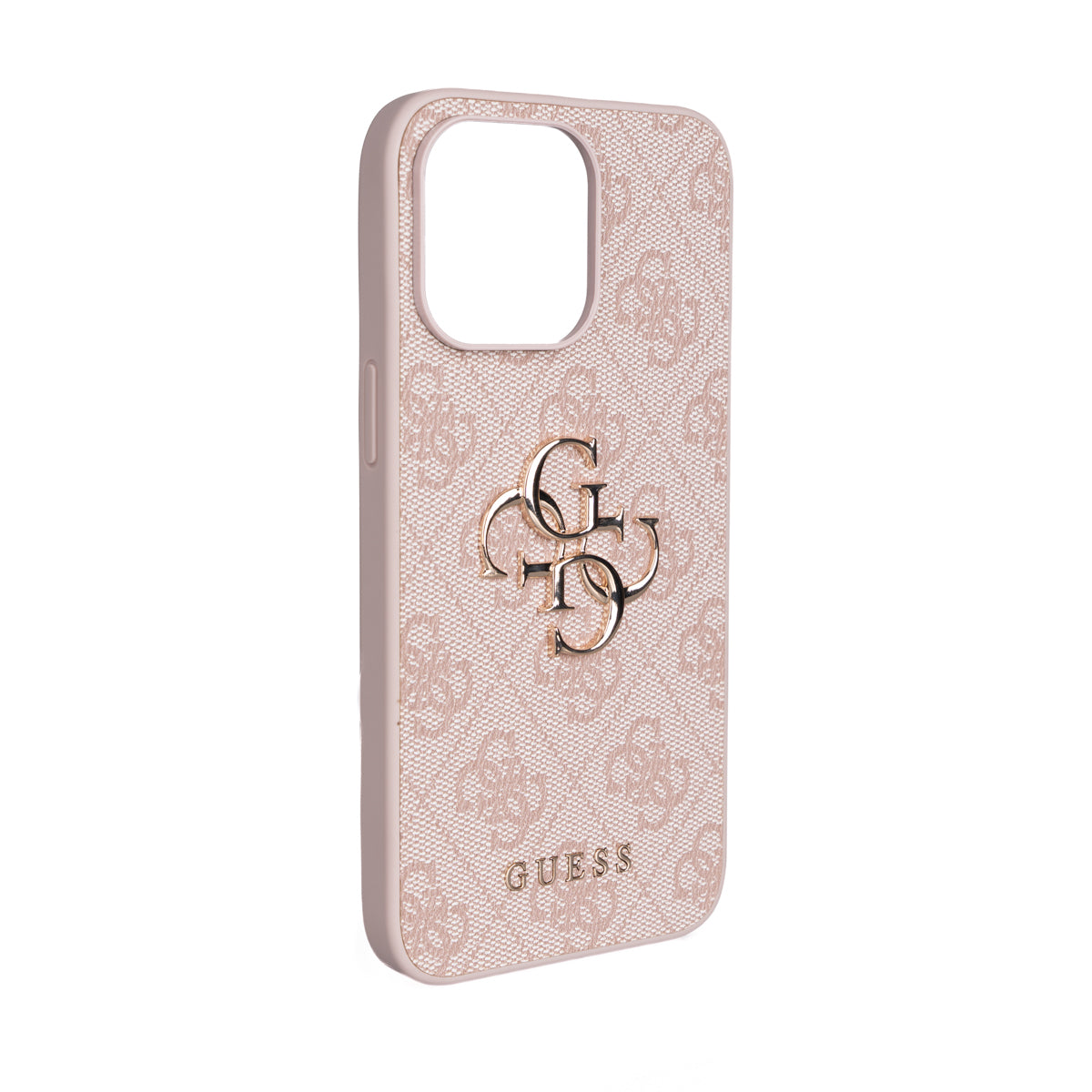 Apple iPhone 15 Plus Kılıf Guess Orjinal Lisanslı PU Deri 4G Büyük Metal Logolu Çapraz Vücut Askılı Kapak Pembe