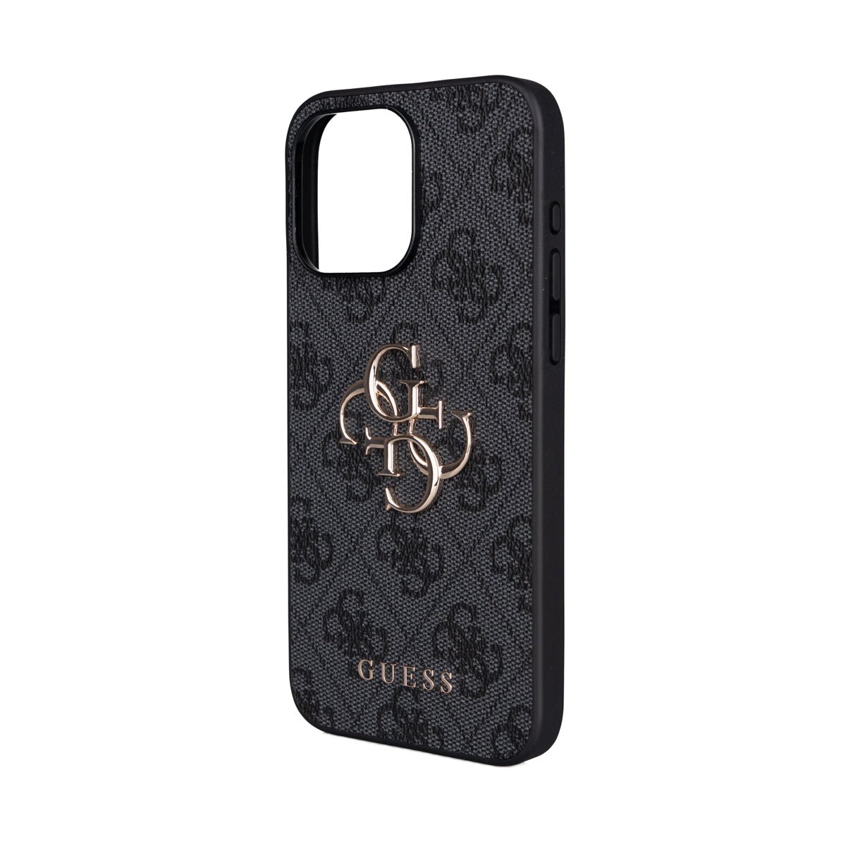 Apple iPhone 15 Plus Kılıf Guess Orjinal Lisanslı PU Deri 4G Büyük Metal Logolu Çapraz Vücut Askılı Kapak Siyah