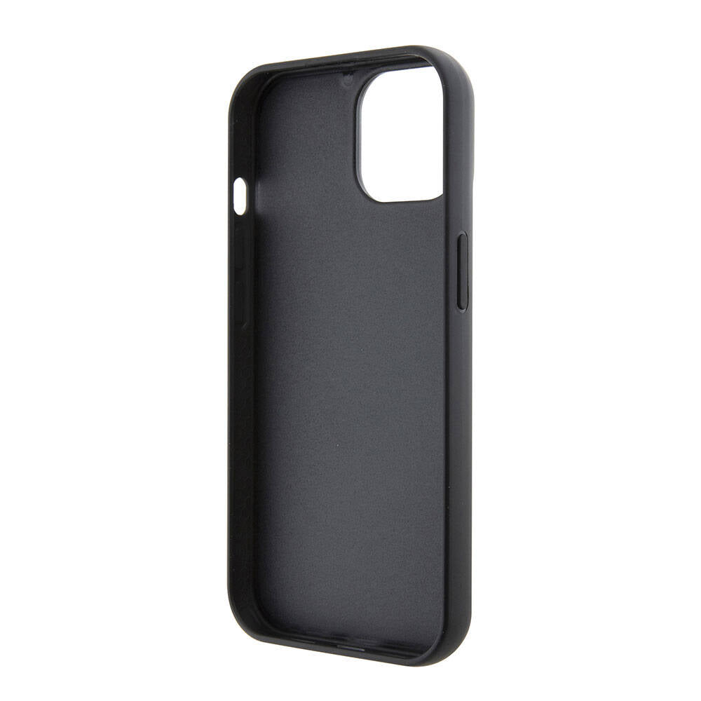 iPhone 15 Plus Kılıf Karl Lagerfeld İkonik Fixed Glitter Metal Logo Orjinal Lisanslı Kılıf Siyah