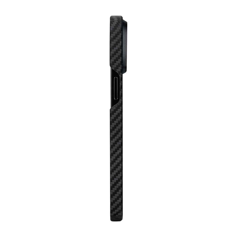 iPhone 15 Plus Kılıf Magsafe Şarj Özellikli 1500D Aramid Fiber Pitaka Ultra-Slim Classic Serisi Black-Grey Twill Kılıf Siyah-Gri