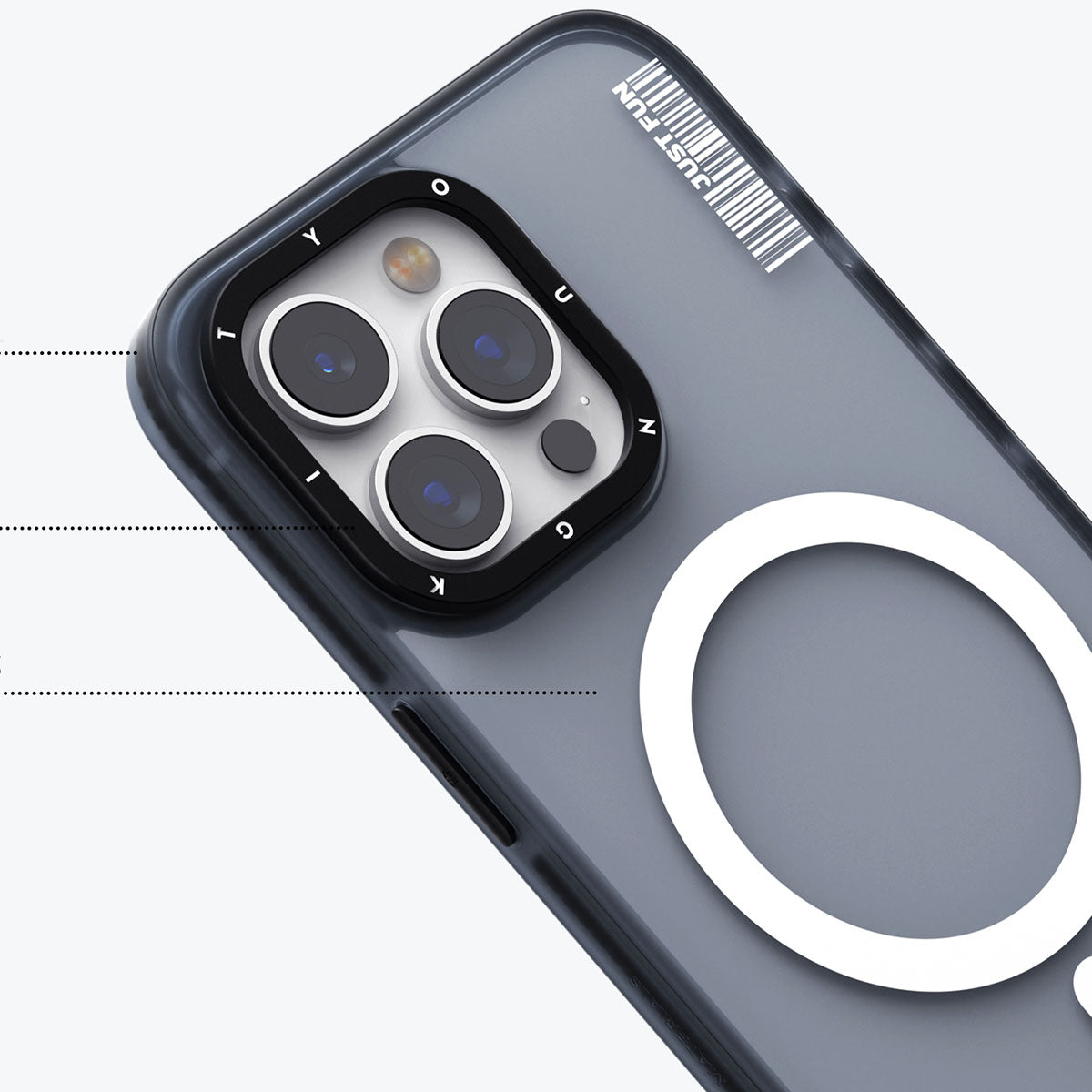 iPhone 15 Plus Kılıf Magsafe Şarj Özellikli Youngkit Colored Sand Serisi Kılıf Siyah