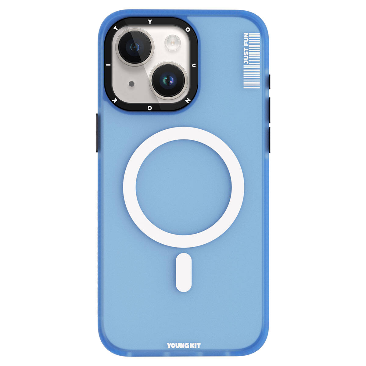 iPhone 15 Plus Kılıf Magsafe Şarj Özellikli Youngkit Colored Sand Serisi Kılıf Siyah