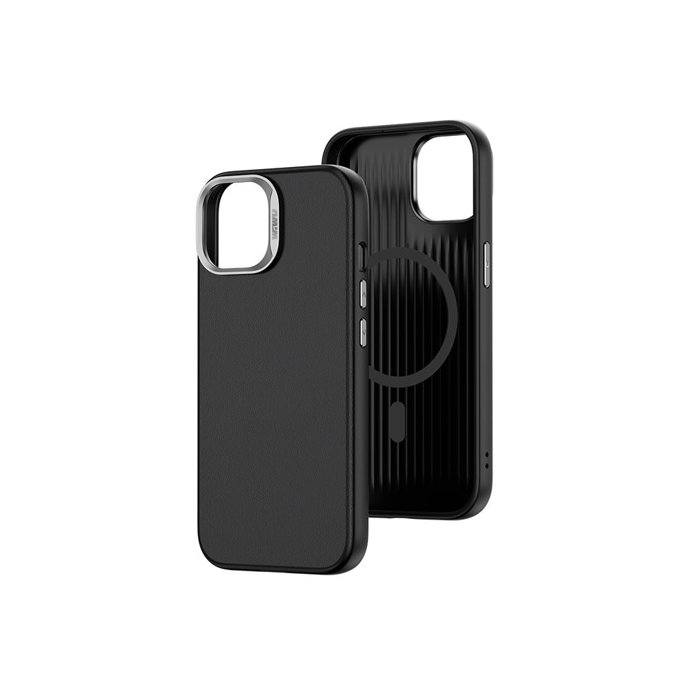 iPhone 15 Plus Kılıf Wiwu SP-019 Magsafe Şarj Özellikli Vegan Leather Deri Kılıf Yeşil
