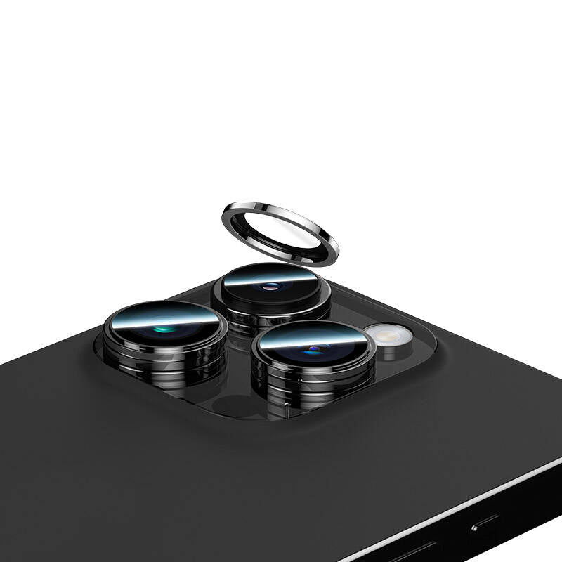 iPhone 15 Pro Benks King Kong Corning Kamera Lens Koruyucu Siyah