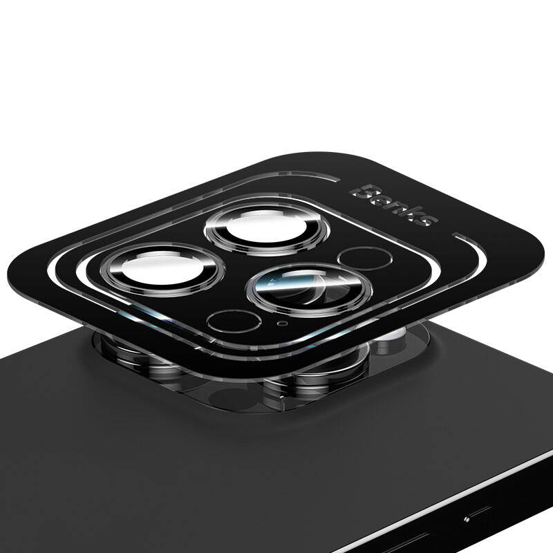 iPhone 15 Pro Benks King Kong Corning Kamera Lens Koruyucu Siyah
