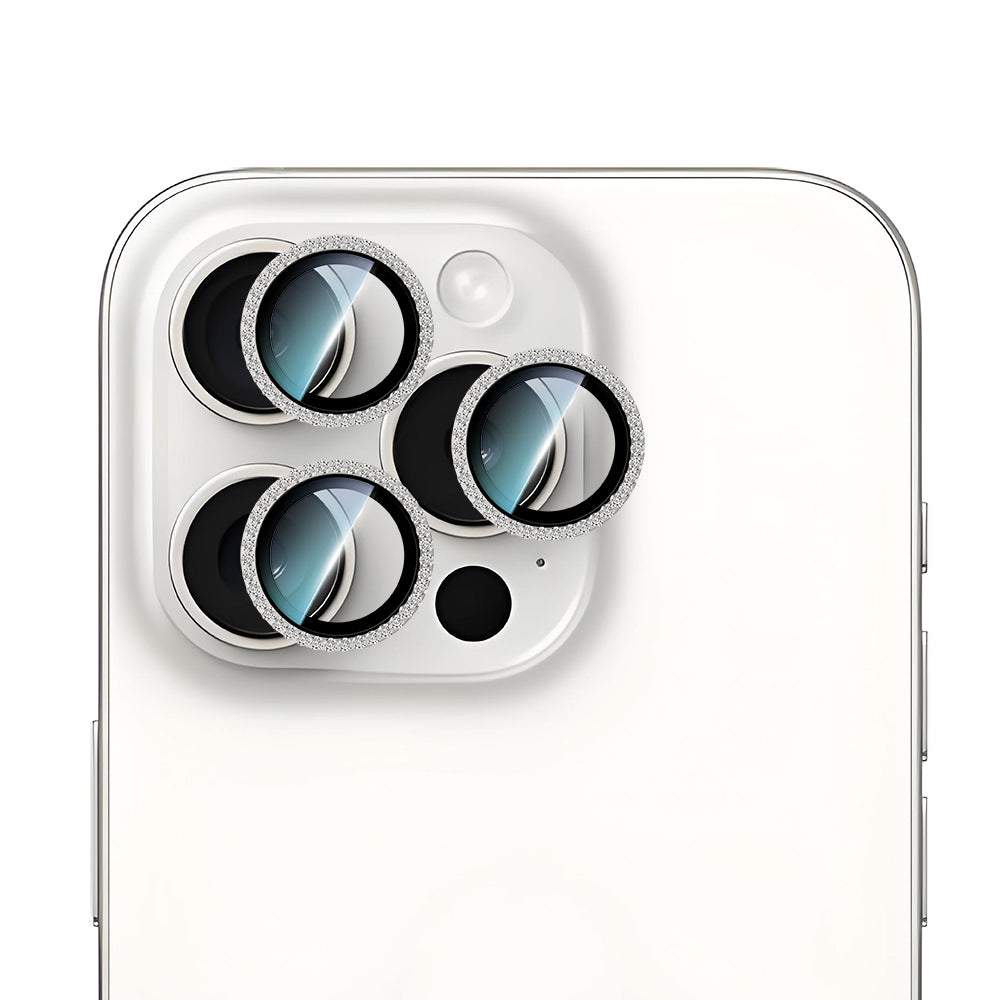 Apple iPhone 15 Pro CaseWorld Alloy Sparkling Diamond Serisi Taşlı Lens Koruyucu Colorful