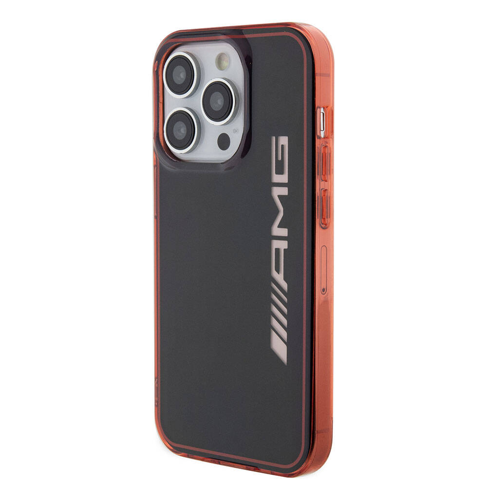 iPhone 15 Pro Kılıf AMG Orjinal Lisanslı Çift Katmanlı Şeffaf Büyük Logo Kılıf Siyah