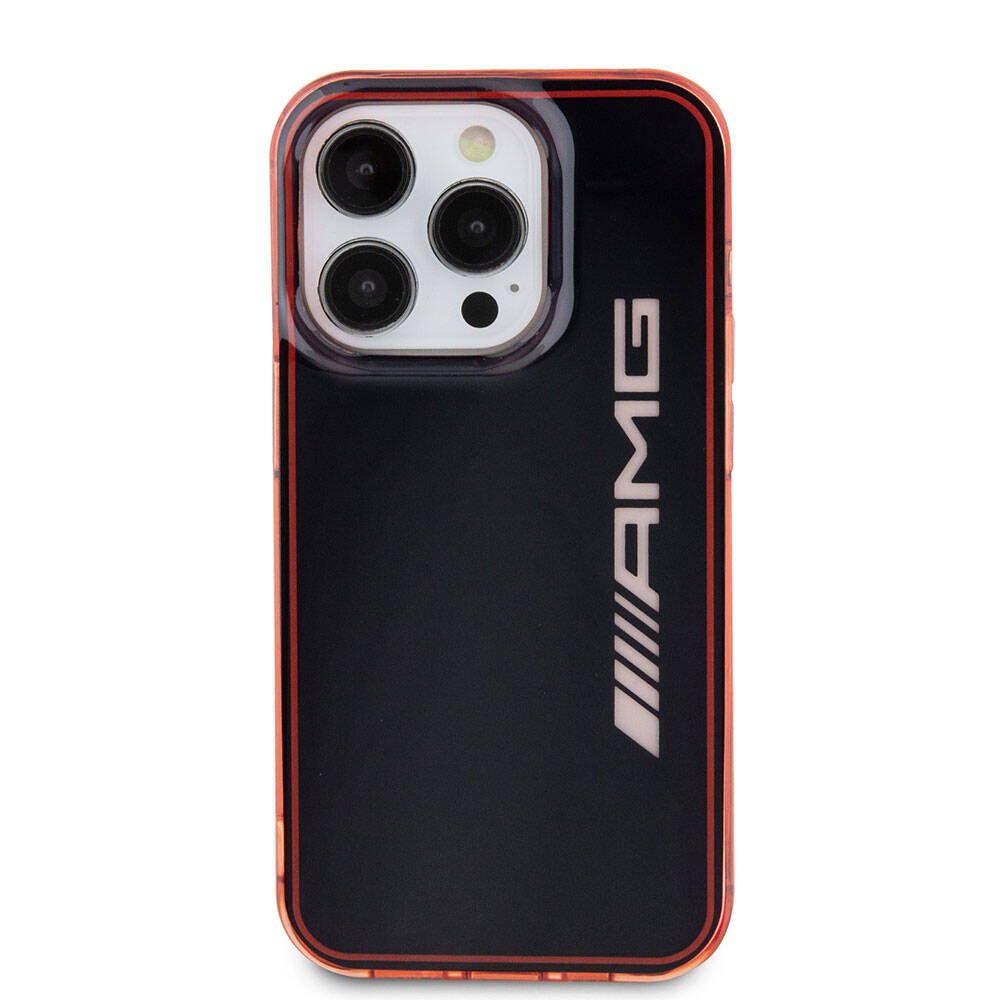 iPhone 15 Pro Kılıf AMG Orjinal Lisanslı Çift Katmanlı Şeffaf Büyük Logo Kılıf Siyah