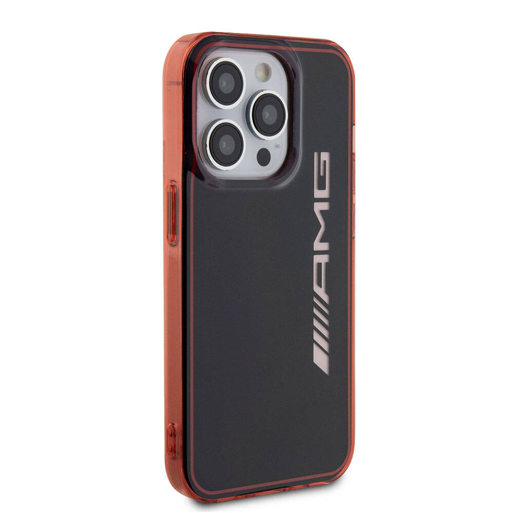 iPhone 15 Pro Kılıf AMG Orjinal Lisanslı Çift Katmanlı Şeffaf Büyük Logo Kılıf Siyah