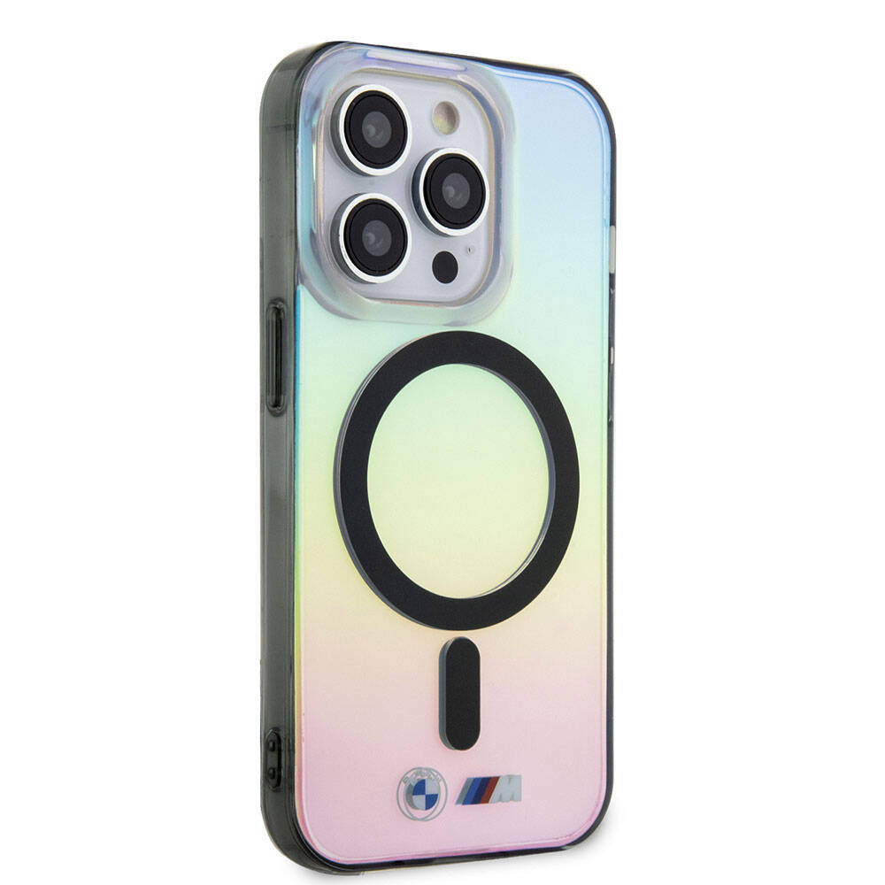 iPhone 15 Pro Kılıf BMW Magsafe Şarj Özellikli Transparan Renk Geçişli Iridescent Orjinal Lisanslı Kılıf Karışık