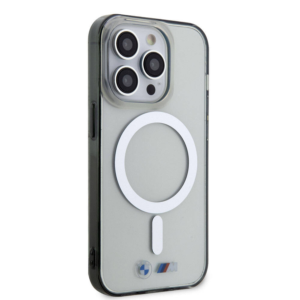 iPhone 15 Pro Kılıf BMW Magsafe Şarj Özellikli Transparan Silver Ring Orjinal Lisanslı Kılıf Renksiz