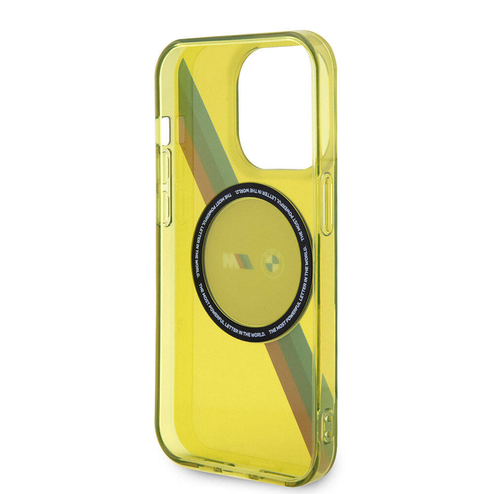 iPhone 15 Pro Kılıf BMW Magsafe Şarj Özellikli Transparan Tricolor Stripes Orjinal Lisanslı Kılıf Yeşil