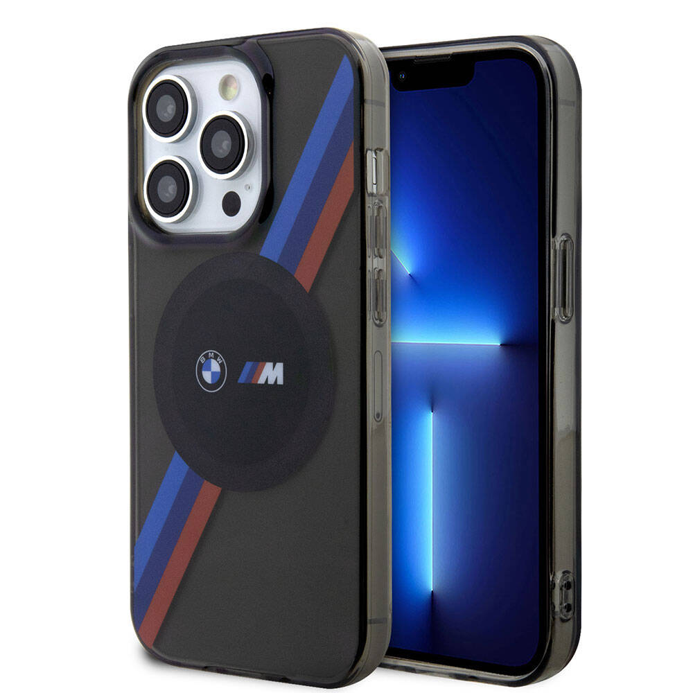 iPhone 15 Pro Kılıf BMW Magsafe Şarj Özellikli Transparan Tricolor Stripes Orjinal Lisanslı Kılıf Yeşil