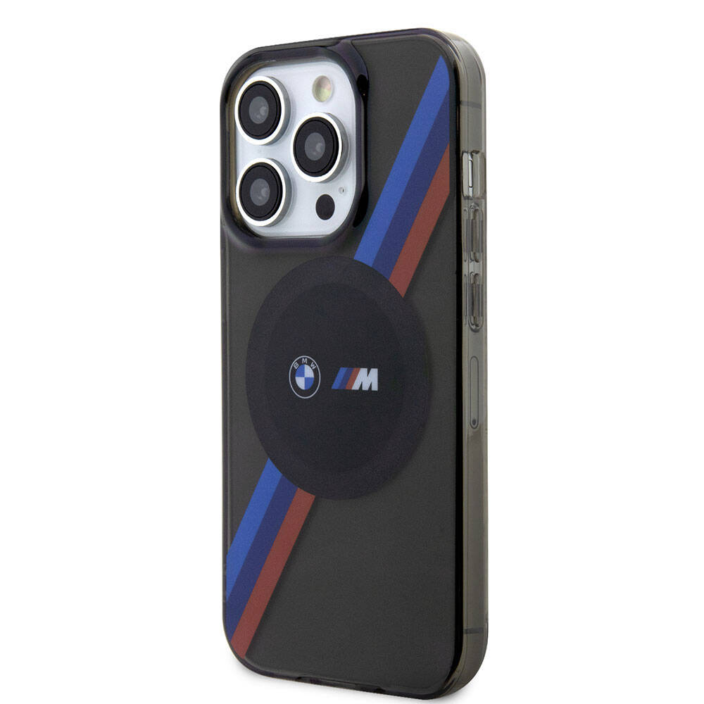 iPhone 15 Pro Kılıf BMW Magsafe Şarj Özellikli Transparan Tricolor Stripes Orjinal Lisanslı Kılıf Sarı