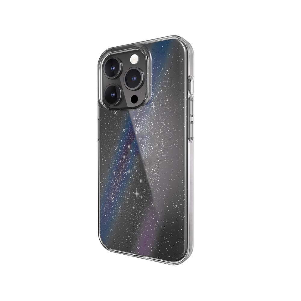 iPhone 15 Pro Kılıf Çift Katmanlı IMD Baskılı Bumper Lisanslı Switcheasy Cosmos Nebula Kılıf Renksiz