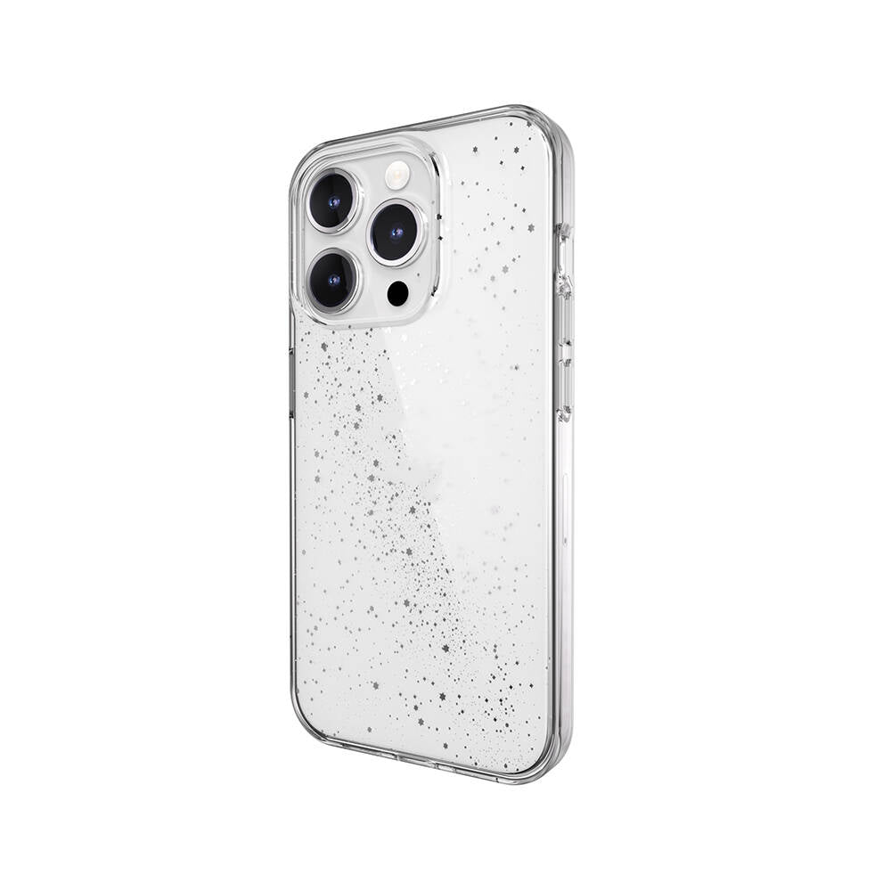 iPhone 15 Pro Kılıf Çift Katmanlı IMD Baskılı Bumper Lisanslı Switcheasy Cosmos Starlight Kılıf Renksiz